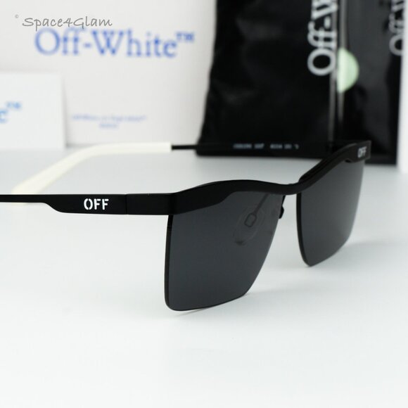 Off-White Women Sunglasses Black Grey Rectangle OERI095F RIMINI 1007 BRAND NEW main image 4